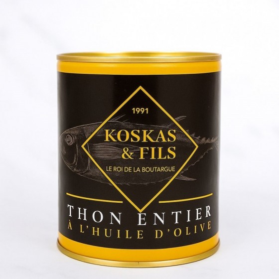 Thon entier à l'huile d'olive en conserve 800g